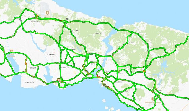 İstanbul trafiğine 'bayram' molası: Yoğunluk haritası yeşile boyandı