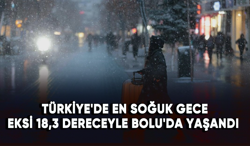 Türkiye'de en soğuk gece eksi 18,3 dereceyle Bolu'da yaşandı
