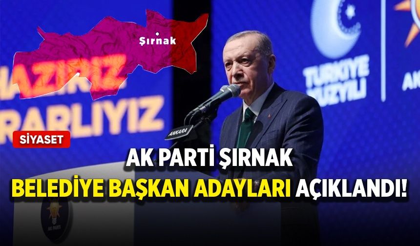 AK Parti  Şırnak belediye başkan adayları açıklandı!